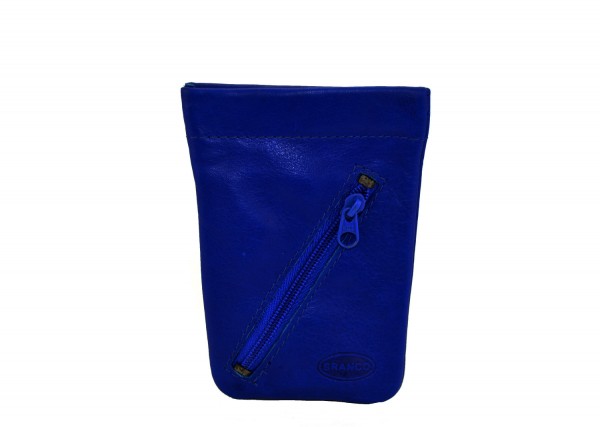 BRANCO - Schlüsseletui mit Zipperfach 011 Leder Blau